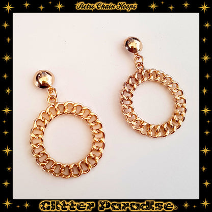 Pendientes: Retro Chain Hoops
