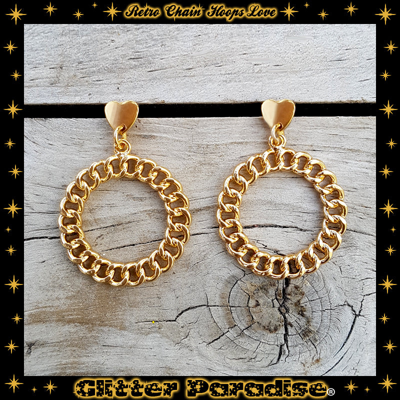 Pendientes: Retro Chain Hoops