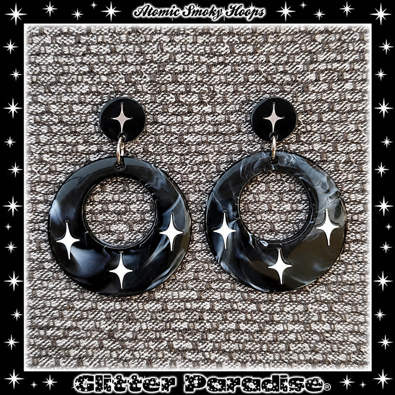 Earrings: Smoky Hoops Saucer