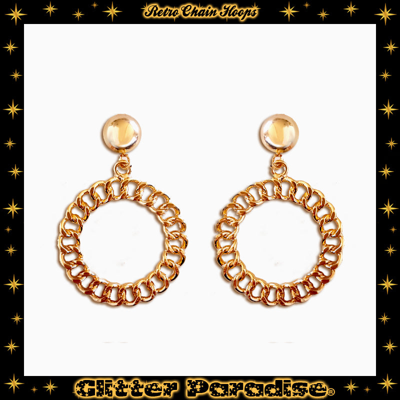 Pendientes: Retro Chain Hoops