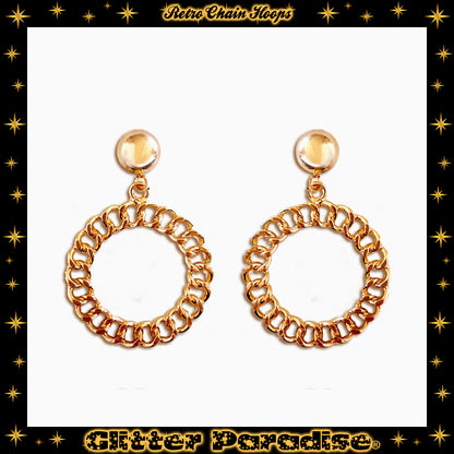 Pendientes: Retro Chain Hoops