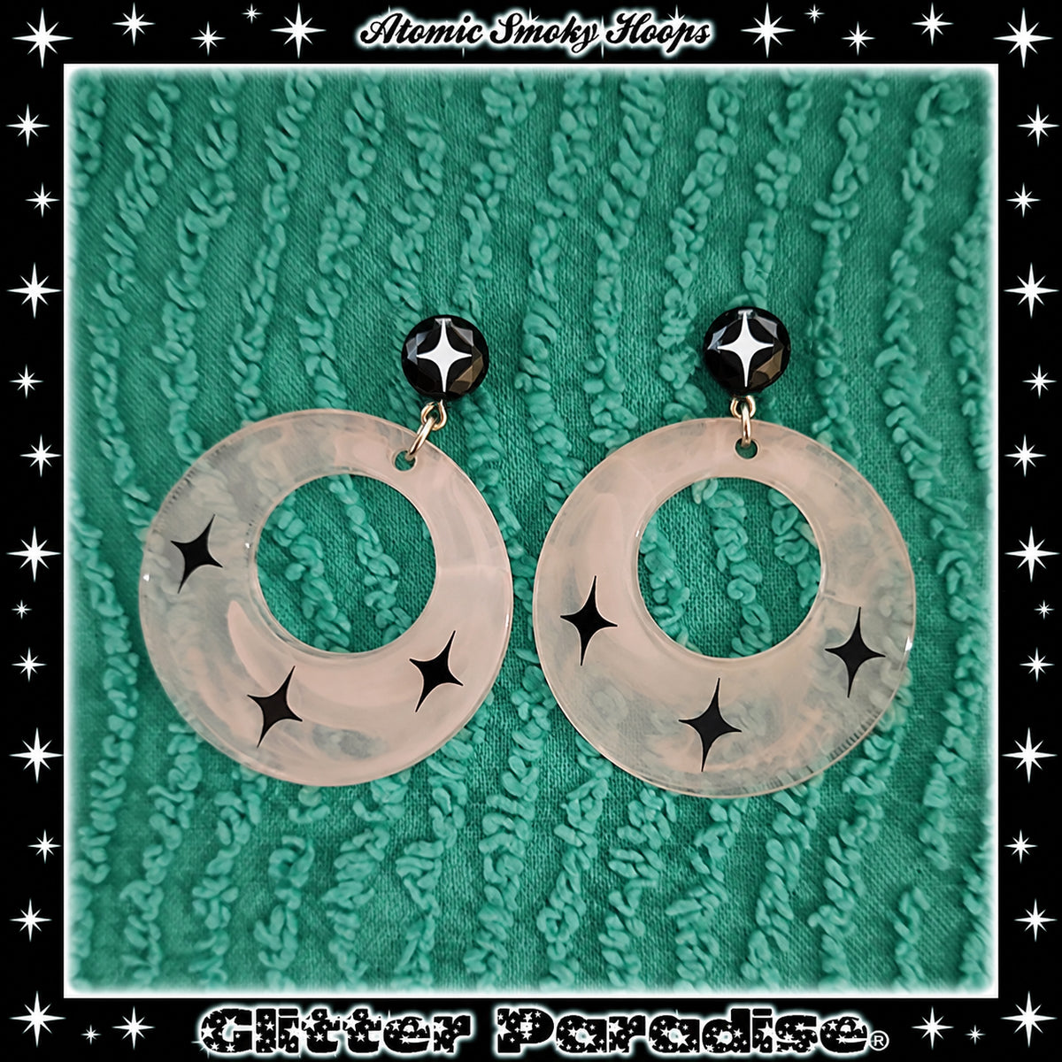 Earrings: Smoky Hoops Black Diamond