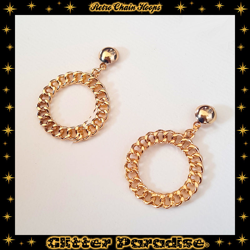Pendientes: Retro Chain Hoops