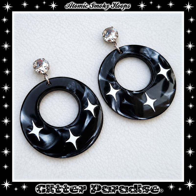 Earrings: Smoky Hoops Diamond Sparks
