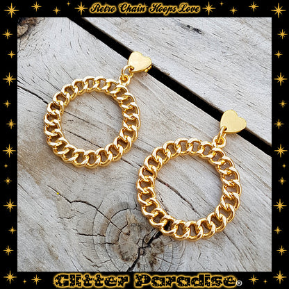 Pendientes: Retro Chain Hoops