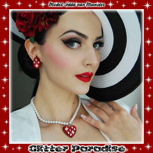 Set: Lucite Sparkle Heart & Drop