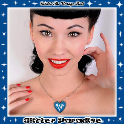 Necklace: Lucite Sparkle Heart