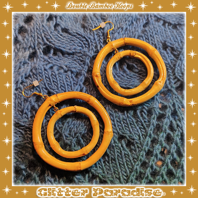 Pendientes: Double Bamboo Hoops