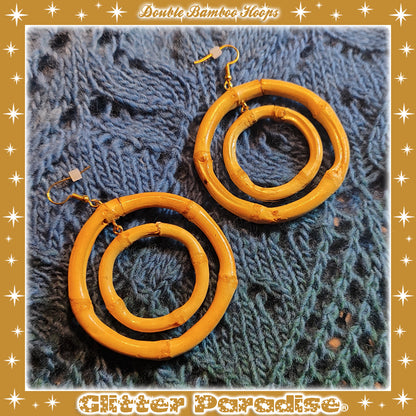 Pendientes: Double Bamboo Hoops