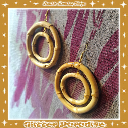 Pendientes: Double Bamboo Hoops