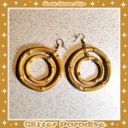 Pendientes: Double Bamboo Hoops