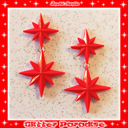 Earrings: Double Starlite