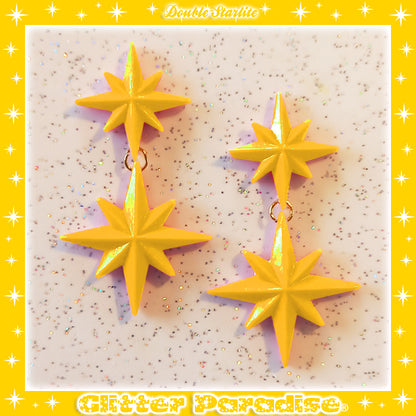 Earrings: Double Starlite