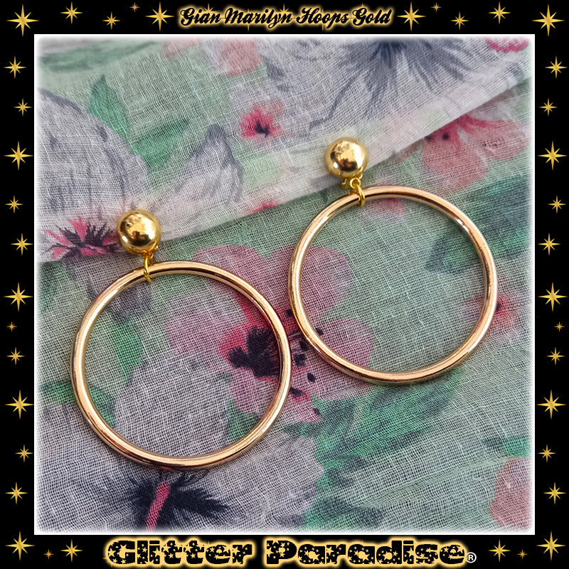 Pendientes: Giant Marilyn Hoops Gold