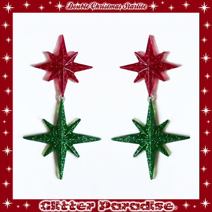 Earrings: Double Starlite Lucite