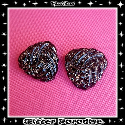 Earrings: Confetti Lucite Whool Tinsel