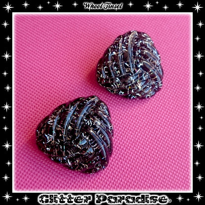 Earrings: Confetti Lucite Whool Tinsel
