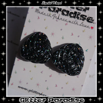 Earrings: Confetti Lucite Whool Tinsel