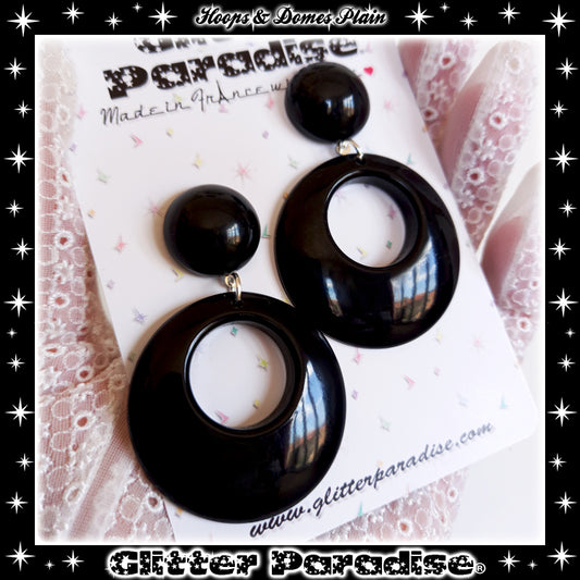 Earrings: Hoops & Dômes Plain Achromatic