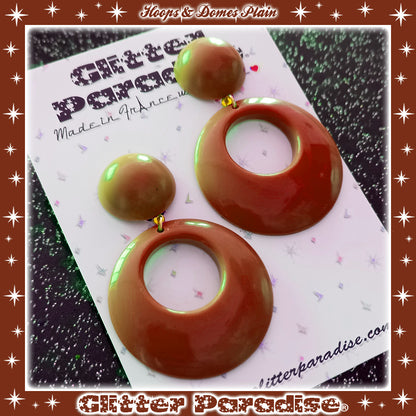 Earrings: Hoops & Dômes Plain Warm Colors