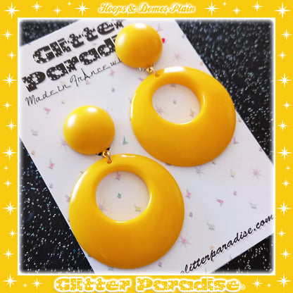 Earrings: Hoops & Dômes Plain Warm Colors