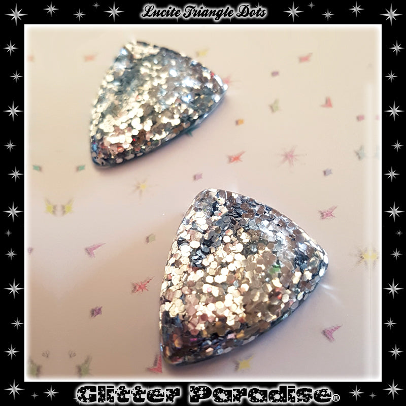 Earrings: Confetti Lucite Triangle Dots