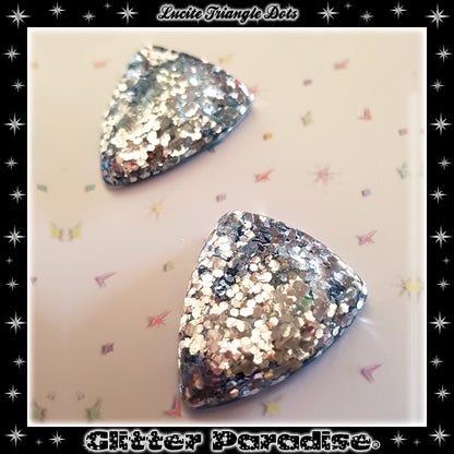 Earrings: Confetti Lucite Triangle Dots