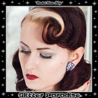 Earrings: Confetti Lucite Triangle Dots