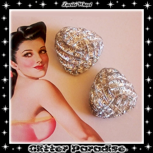Earrings: Confetti Lucite Whool Tinsel