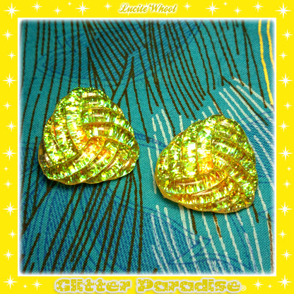 Earrings: Confetti Lucite Whool Tinsel