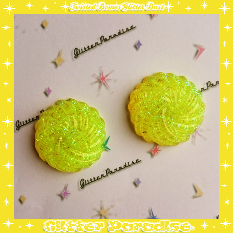 Earrings: Confetti Lucite Twisted Domes Dust
