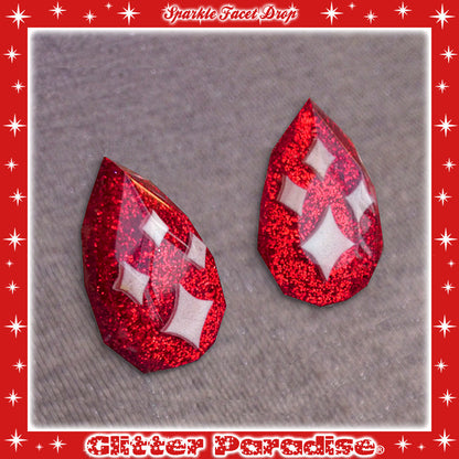 Earrings: Lucite Sparkle Drop