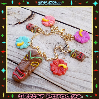 Necklace: Tiki and Hibiscus