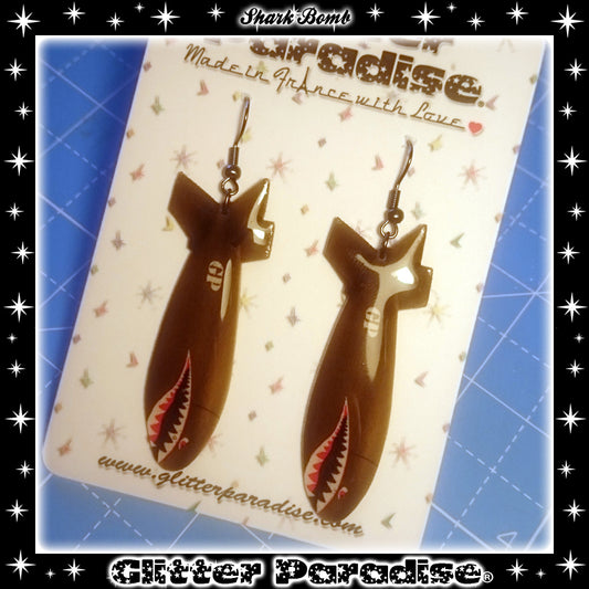Earrings: Shark Bomb