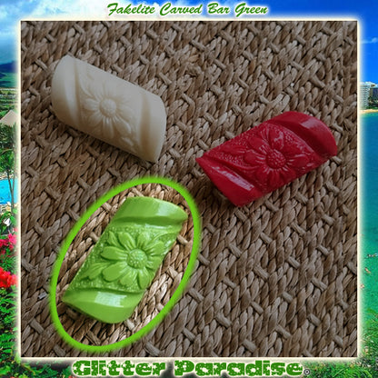 Brooch: Fakelite Carved Bar