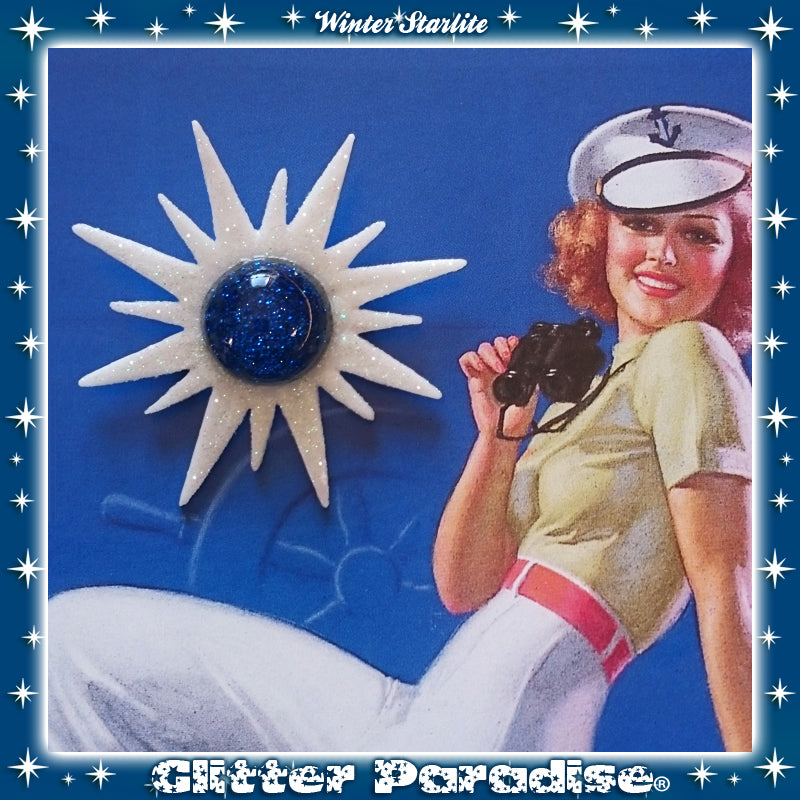 Brooch: Mid-Century Winter Sunburst