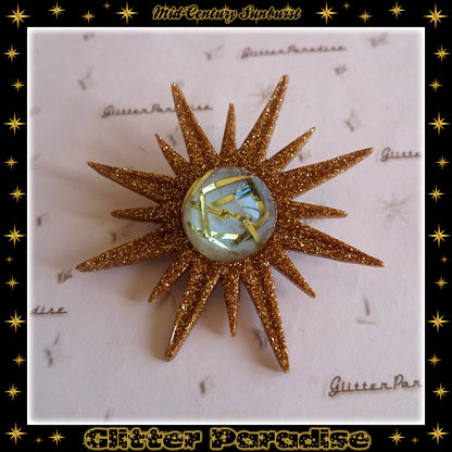 Brooch: Mid-Century Modern Sunburst Bars
