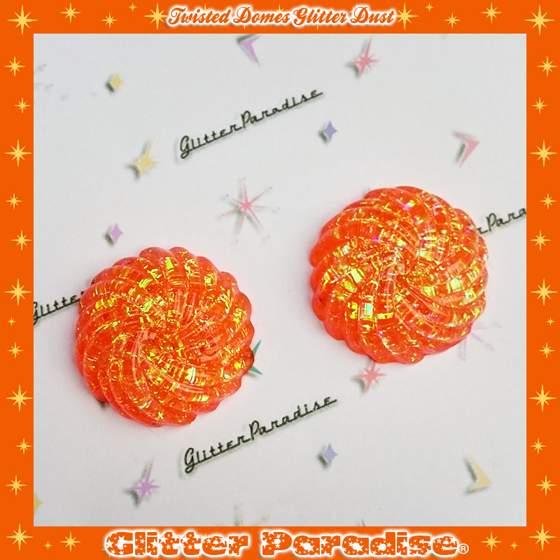 Earrings: Confetti Lucite Twisted Domes Dust