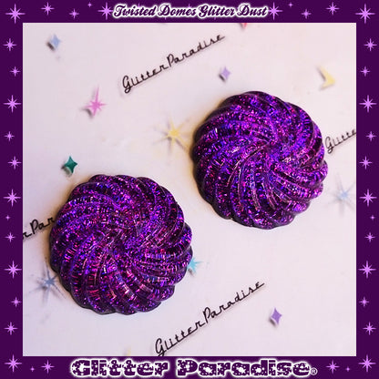 Earrings: Confetti Lucite Twisted Domes Dust