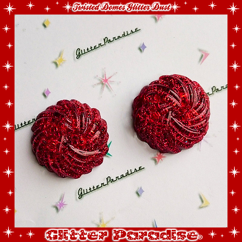 Earrings: Confetti Lucite Twisted Domes Dust