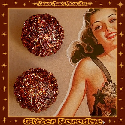 Earrings: Confetti Lucite Twisted Domes Dust