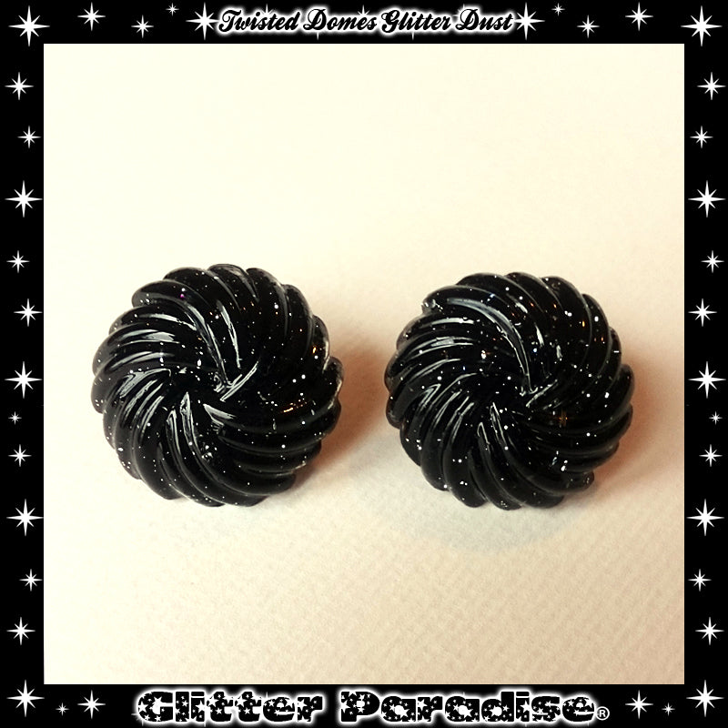 Earrings: Confetti Lucite Twisted Domes Dust