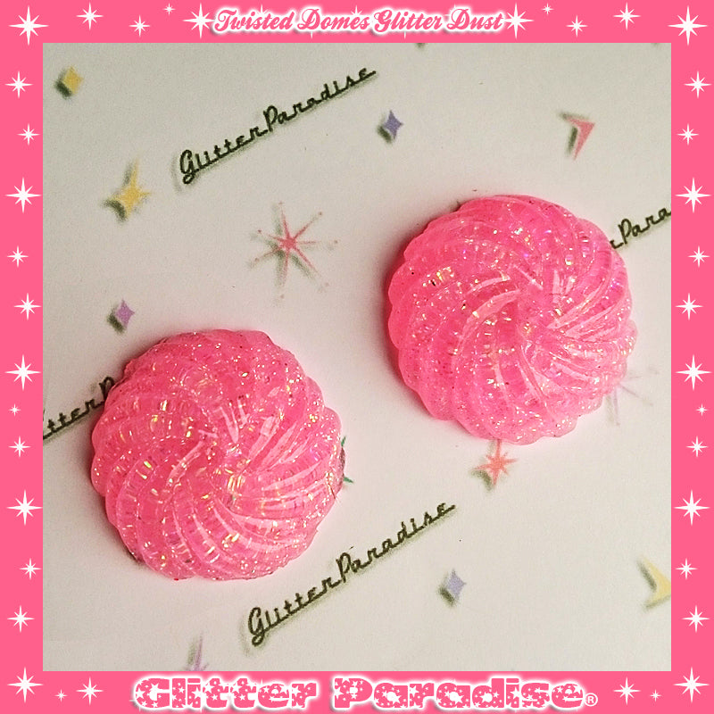Earrings: Confetti Lucite Twisted Domes Dust