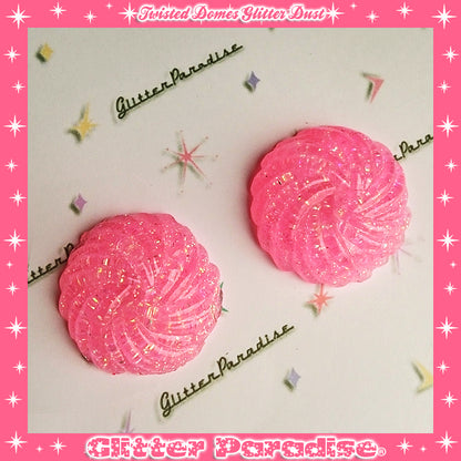 Earrings: Confetti Lucite Twisted Domes Dust