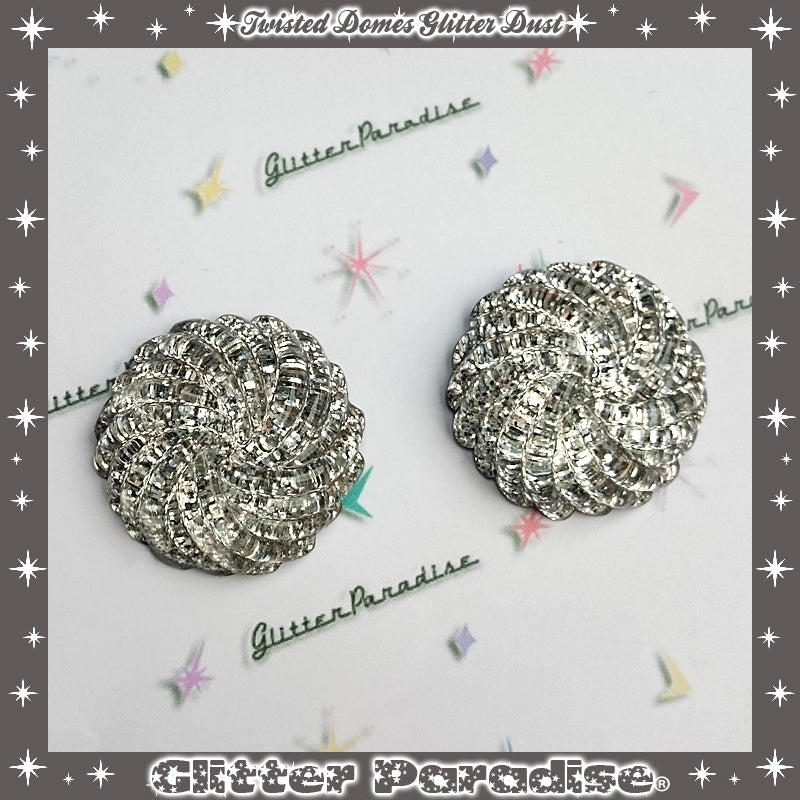 Earrings: Confetti Lucite Twisted Domes Dust
