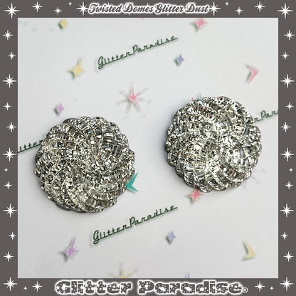 Earrings: Confetti Lucite Twisted Domes Dust