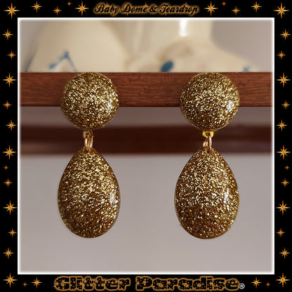 Pendientes: Lucite Baby Dome and Teardrop