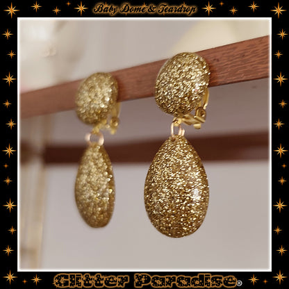 Pendientes: Lucite Baby Dome and Teardrop