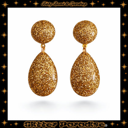 Pendientes: Lucite Baby Dome and Teardrop