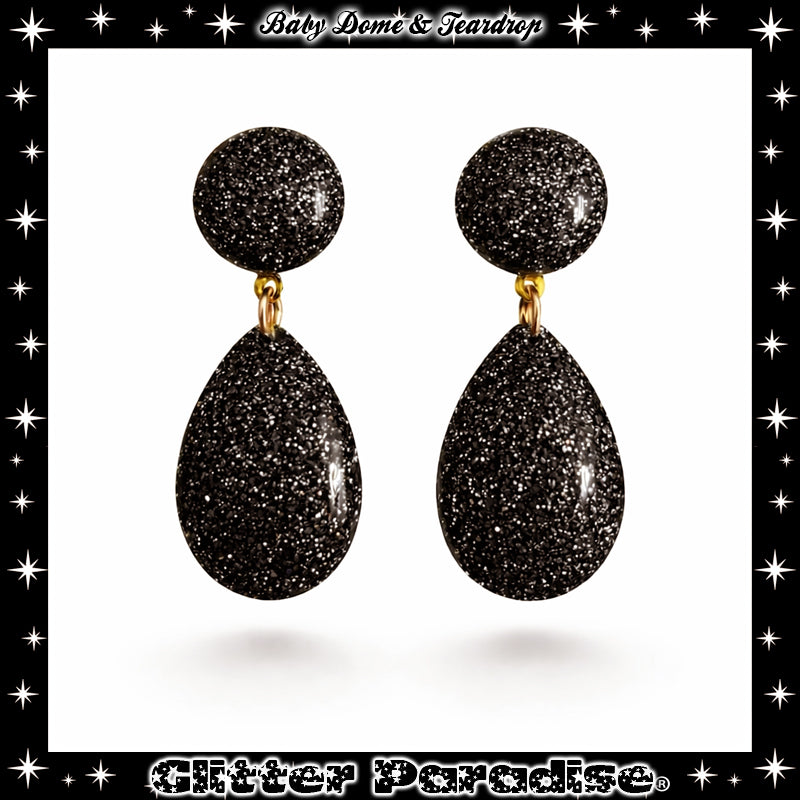 Pendientes: Lucite Baby Dome and Teardrop